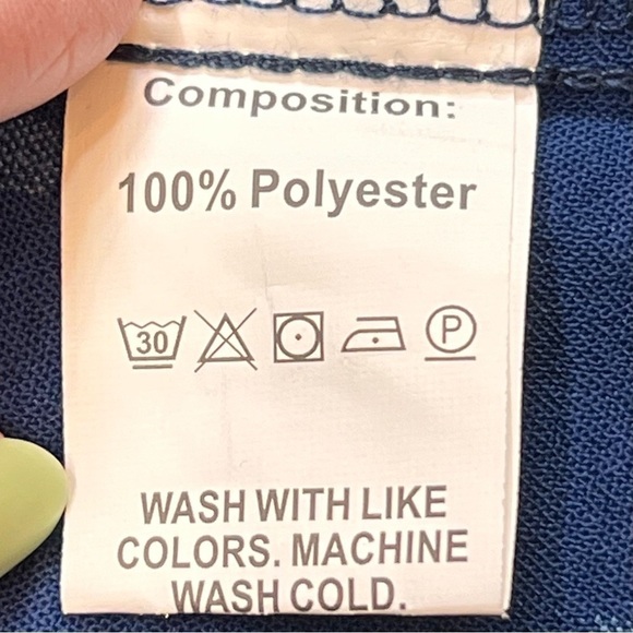 $5 ADD ON with $15+ Bundle  Swiss Dot Baby Doll Top‎ Blouse Sz S Blue EUC - Picture 7 of 8